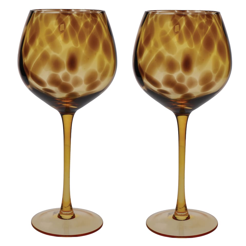 image 1 of BarCraft Tortoiseshell Pattern Gin Glasses Gift Box Set of 2