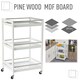 image 6 of HOMCOM 3-Tier Home Trolley Kitchen Storage w/ Steel Bars 4 Wheels Rolling White