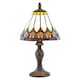 image 1 of Art Deco Tiffany Glass Table Lamp with Amber Shade | Orange | Amber | 1