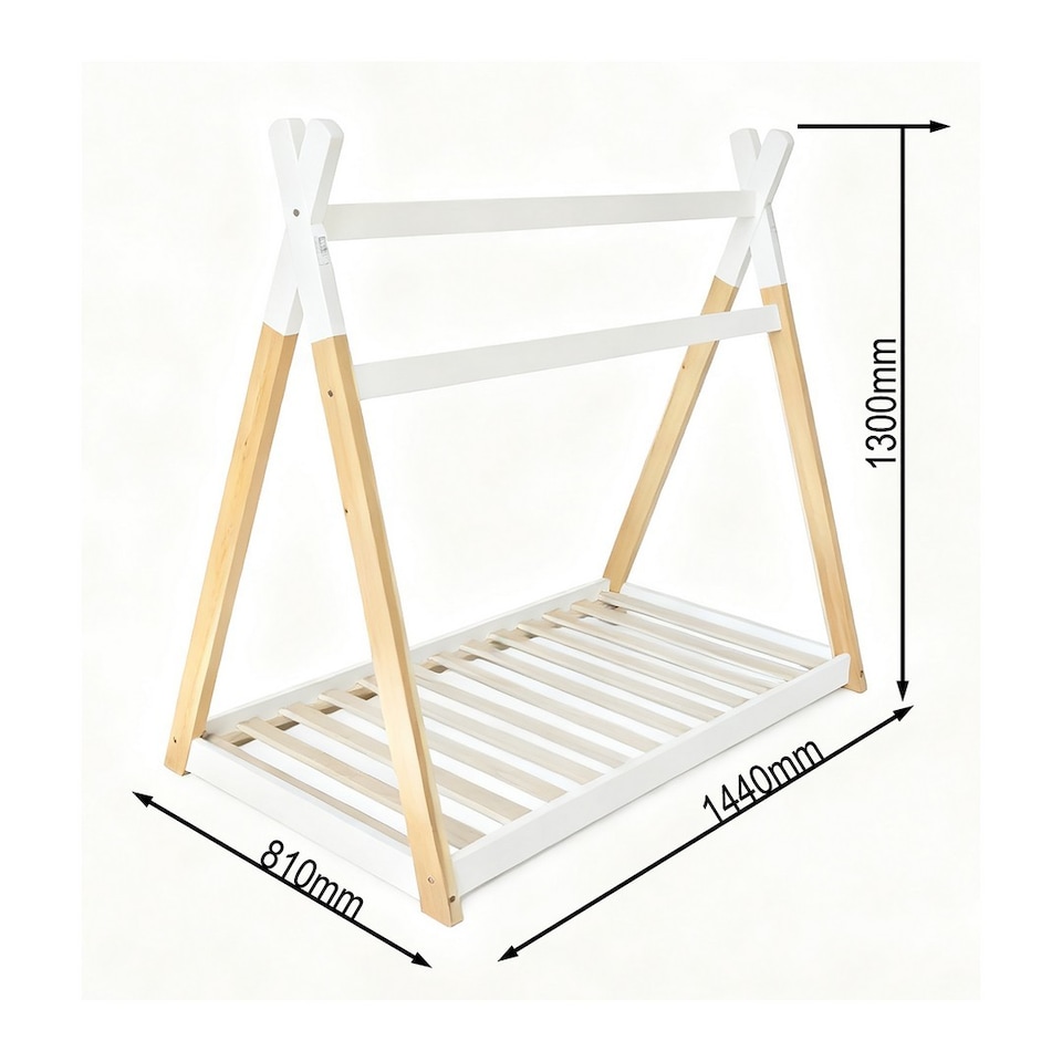 image 1 of Peppa Pig Toddler House Bed - Wood - L144 x W91 x H130 cm - White