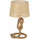 image 1 of HOMCOM Nautical Style Rope-Base Table Lamp w/ Fabric Lampshade Metal Frame Beige