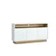 image 1 of White and Oak Sideboard 155cm – Modern Cabinet with Open Shelf | White