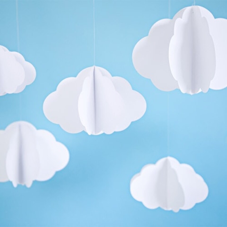 image 1 of Clouds Baby Shower Hanging Decorations - Pack of 3