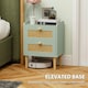 image 6 of HOMCOM Boho Rattan Bedroom Chest of Drawers, 2 Drawer Dresser, Olive Green 
