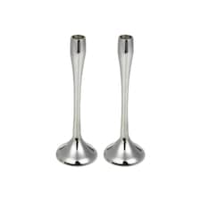 Metal Candle Holder Candlesticks Set Gold Silver Decorative Decor | Silver | 2x Silver Large | Large | 2