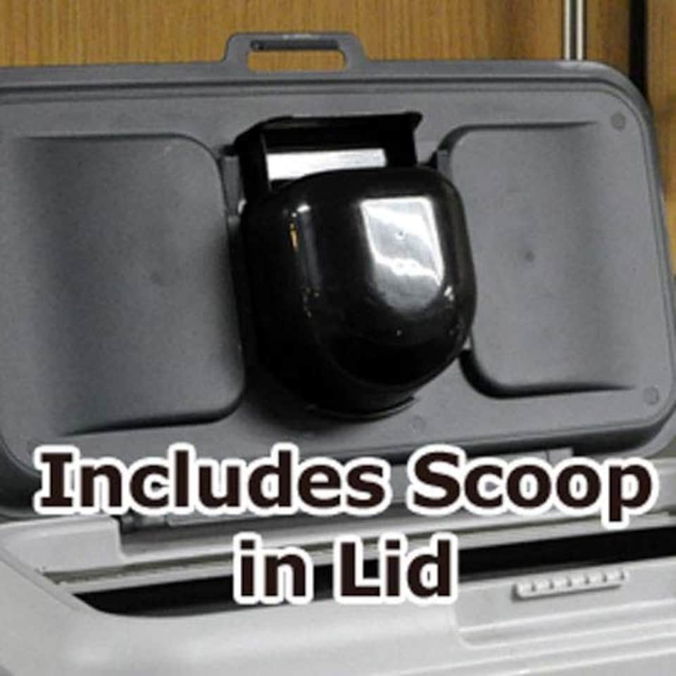 image 1 of 30 Litre Plastic Cat / Dog / Pet or Bird Food Storage Tub / Container | Black | Black