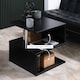 image 5 of HOMCOM Wooden S Shape Cube Coffee Table 2 Tier Storage Shelves Organizer Office Bookcase Living Room End Desk Stand Display Black | Black