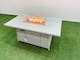 image 2 of Fimous 5 Seater Outdoor Love Sofa Set Rattan Garden Furniture Set with Firepit Dining Table Big Footstool Side Table Light Grey