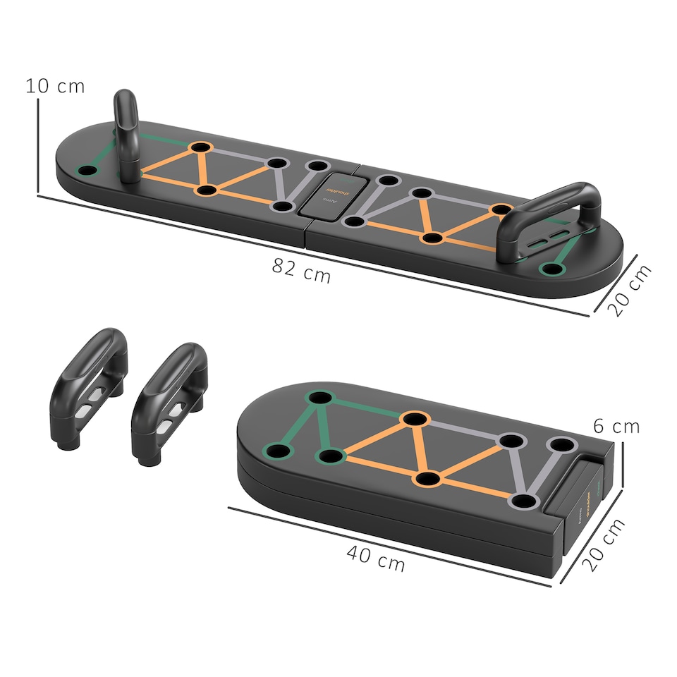 image 1 of SPORTNOW 11-in-1 Foldable Push Up Board, Press Up Handles for Home Gym