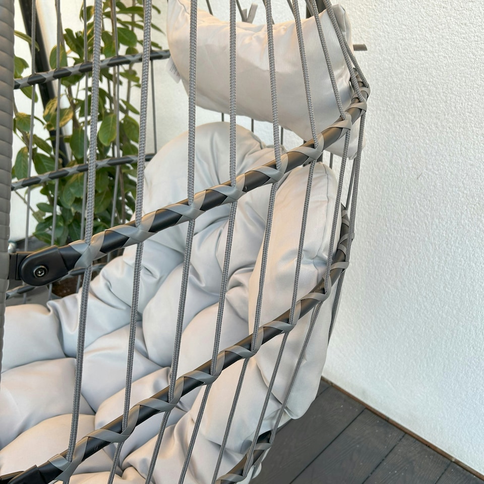 image 1 of Azura Hanging Egg Chair - Swing Pod Egg Chair - Large with deep Grey Cushions