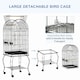 image 3 of PawHut 1.53(m) Bird Cage, Parrot Finch Macaw Conure w/ Perch, Wheels, Stand