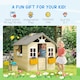 image 3 of Outsunny Wooden Kids Playhouse w/ Door, Windows, Bench, For Ages 3-7 Years