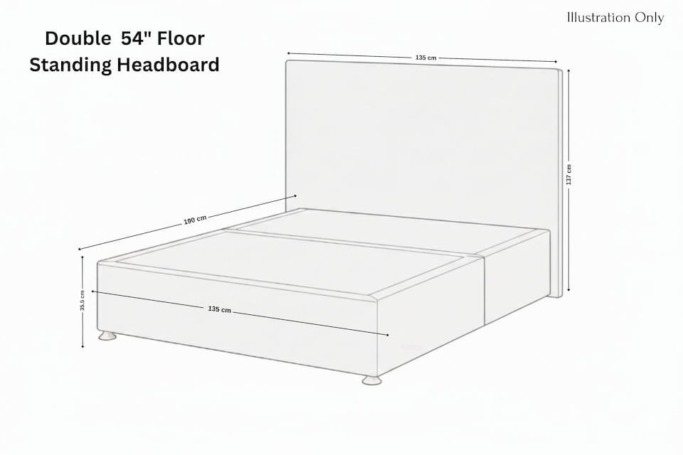 image 1 of Sloomy Manhattan Steel Plush Divan Bed Base No Drawers With 54 Inch Floor Standing Headboard | Grey | Steel | Double | 1