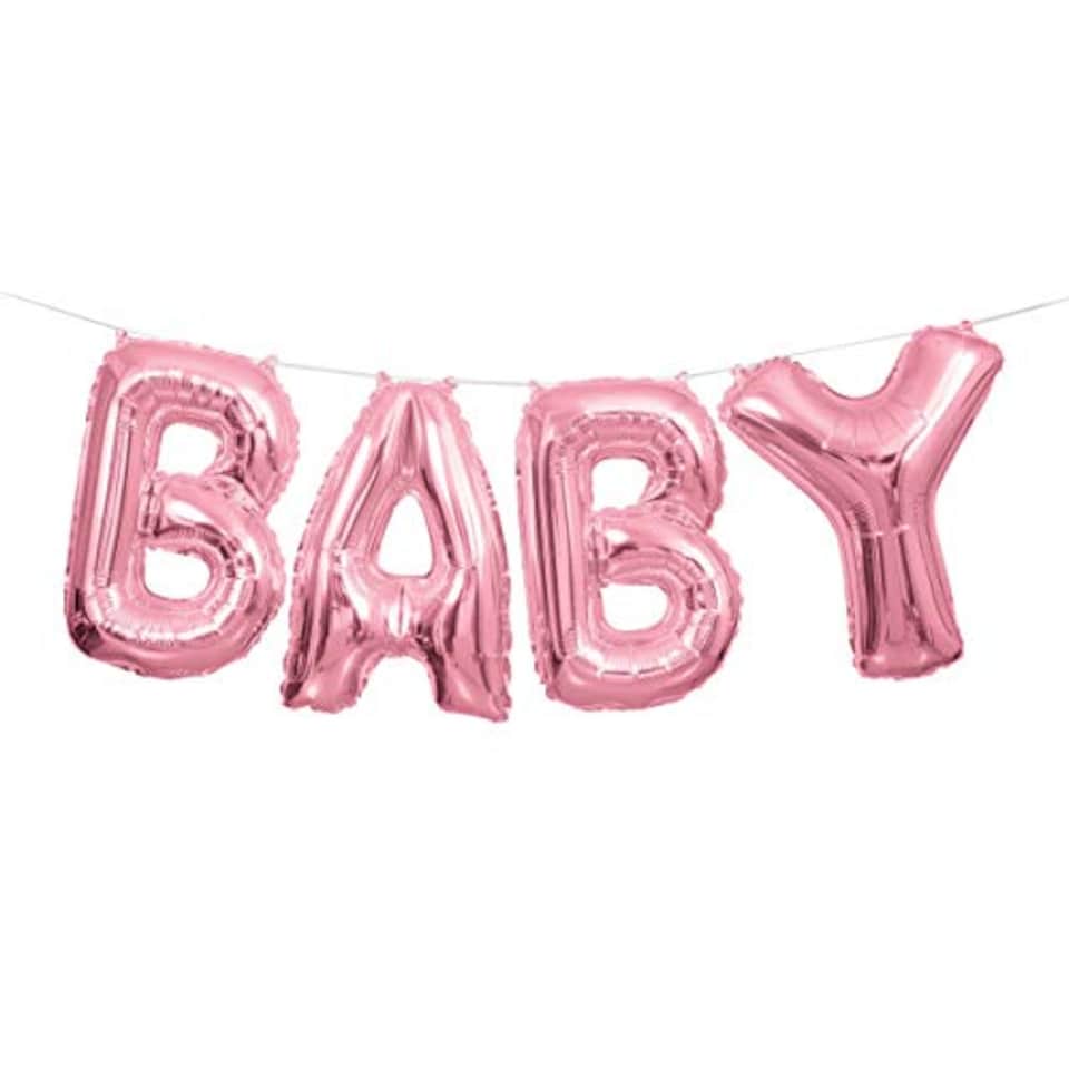 image 1 of Pink Baby Air Fill Foil Balloon Kit 35cm