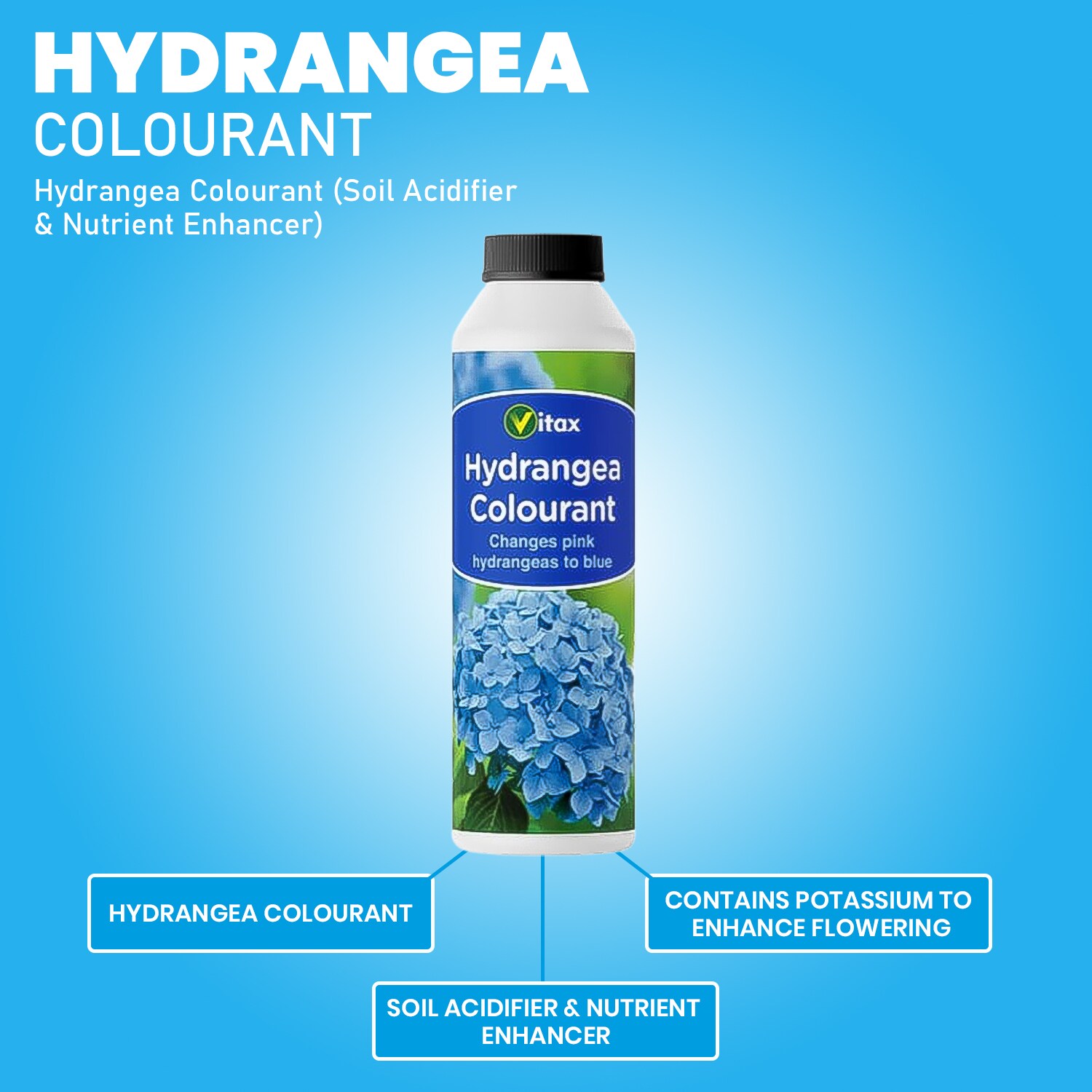 Vitax Hydrangea Colourant 250g Turns Pink Flowers Blue & Mauve