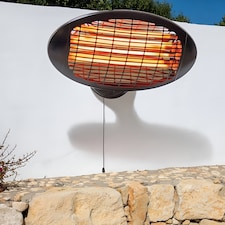 Primrose IPX4 Wall Mounted Quartz Bulb Electric Patio Heater with 3 Settings in Black 2kW