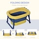image 6 of HOMCOM Foldable Baby Bathtub for Newborns Infants Toddlers w Stool - Yellow