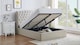 image 1 of 4ft6 Double Ottoman gas liftup storage bed frame,fabric upholstered, natural beige,buttoned back,curved bed frame,bedstead