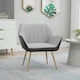 image 2 of HOMCOM Accent Chairs Velvet Armchairs for Living Room and Bedroom Light Grey
