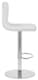 image 2 of Deluxe Aldo White Bar Stool - Height Adjustable Swivel Breakfast Barstool