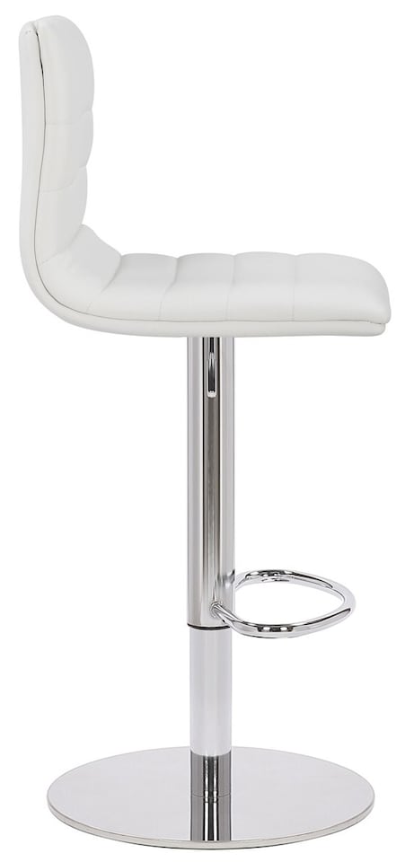 image 1 of Deluxe Aldo White Bar Stool - Height Adjustable Swivel Breakfast Barstool