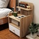 image 7 of HOMCOM Bedside Table, Bedside Cabinet with Drawer, Modern Side Table with Shelf for Bedroom, Living Room, Natural Wood Effect