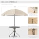 image 5 of Outsunny 6 Piece Garden Dining Set with Umbrella, Patio Sets with Parasol with 4 Folding Dining Chairs & Round Tempered Glass Table, Beige