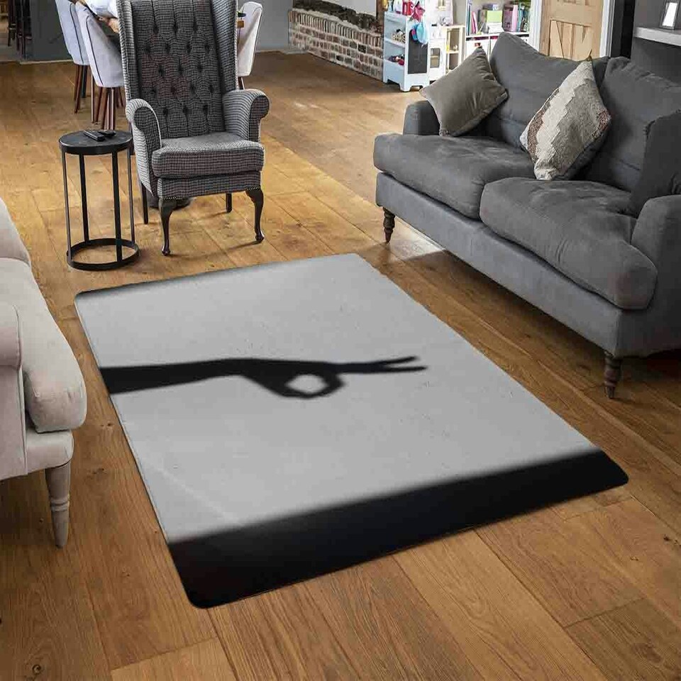 image 1 of Hand Silhouette Rug Grey | L