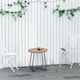 image 2 of Outsunny Round Outdoor Side Table Adjustable Leg Pads Natural Wood & Black | Brown | Natural wood and black | 49 x 49 x 48 cm
