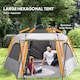 image 4 of Outsunny Instant Camping Tent, 4 Person Easy Setup Dome Tent | Grey | Light Grey | 2.8L x 2.4W x 1.55H m
