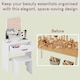 image 7 of Vida Designs Isla Dressing Table 1 Drawer Mirror & Stool Set Vanity Makeup Desk, White