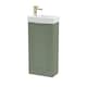 image 1 of Green 400mm Floor Standing Vanity Unit with Brushed Brass Handle | Green | Satin Green | 1