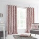 image 1 of Catherine Lansfield Crushed Velvet Lined Eyelet Curtains | Pink | Blush Pink