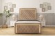 image 1 of Sloomy Sofia Gold Mink Naples Bed Frame With 50" Upholstered Headboard 4' Small Double