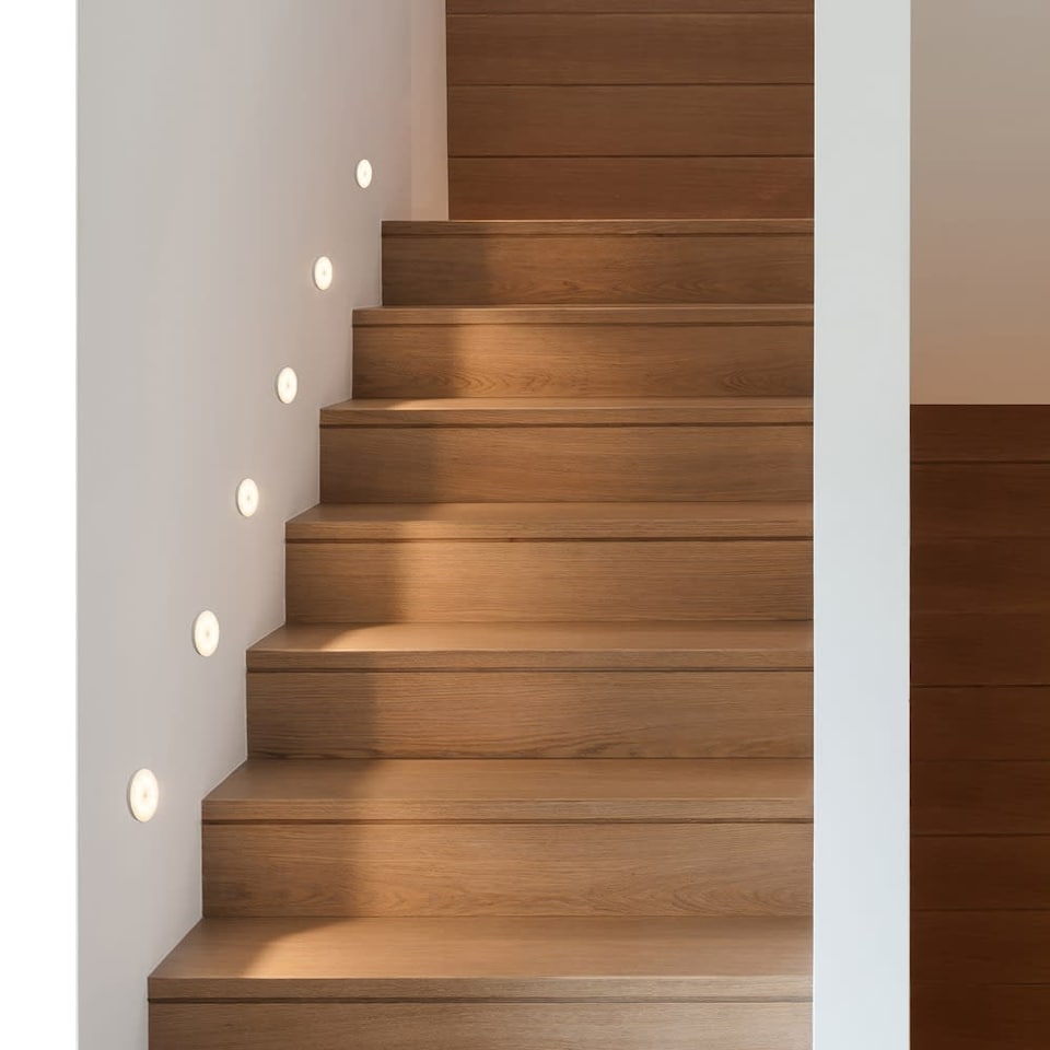 image 1 of ValueLights Horizon 6 Set Matte White Wall Light and Integrated LED 1W Warm White 3000K Bulb | White