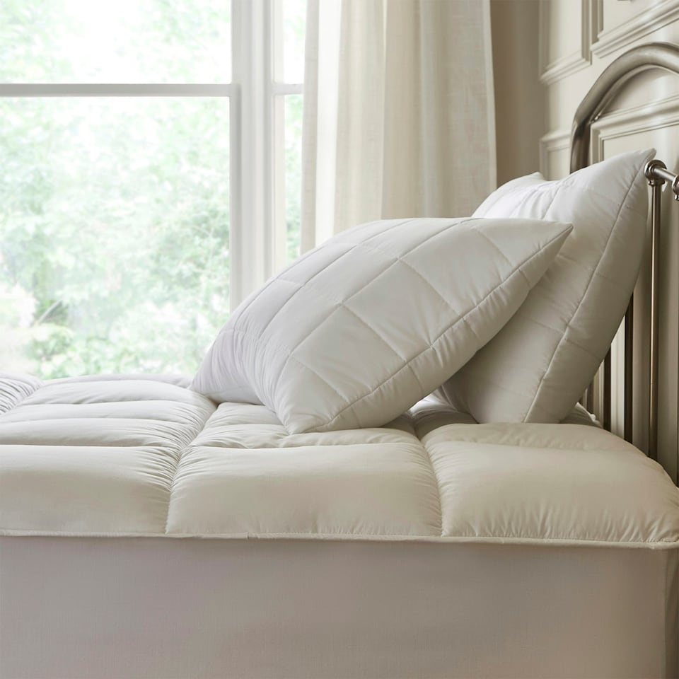 image 1 of Hotel Pure Luxury Premium Suite Waterproof Mattress Topper & Pillow Protector Set White | White | White | Super King