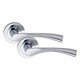 image 3 of Golden Grace 7 Sets Astrid Design Modern Lever Latch Door Handles on Round Rose in Polished Chrome Finish Chrome