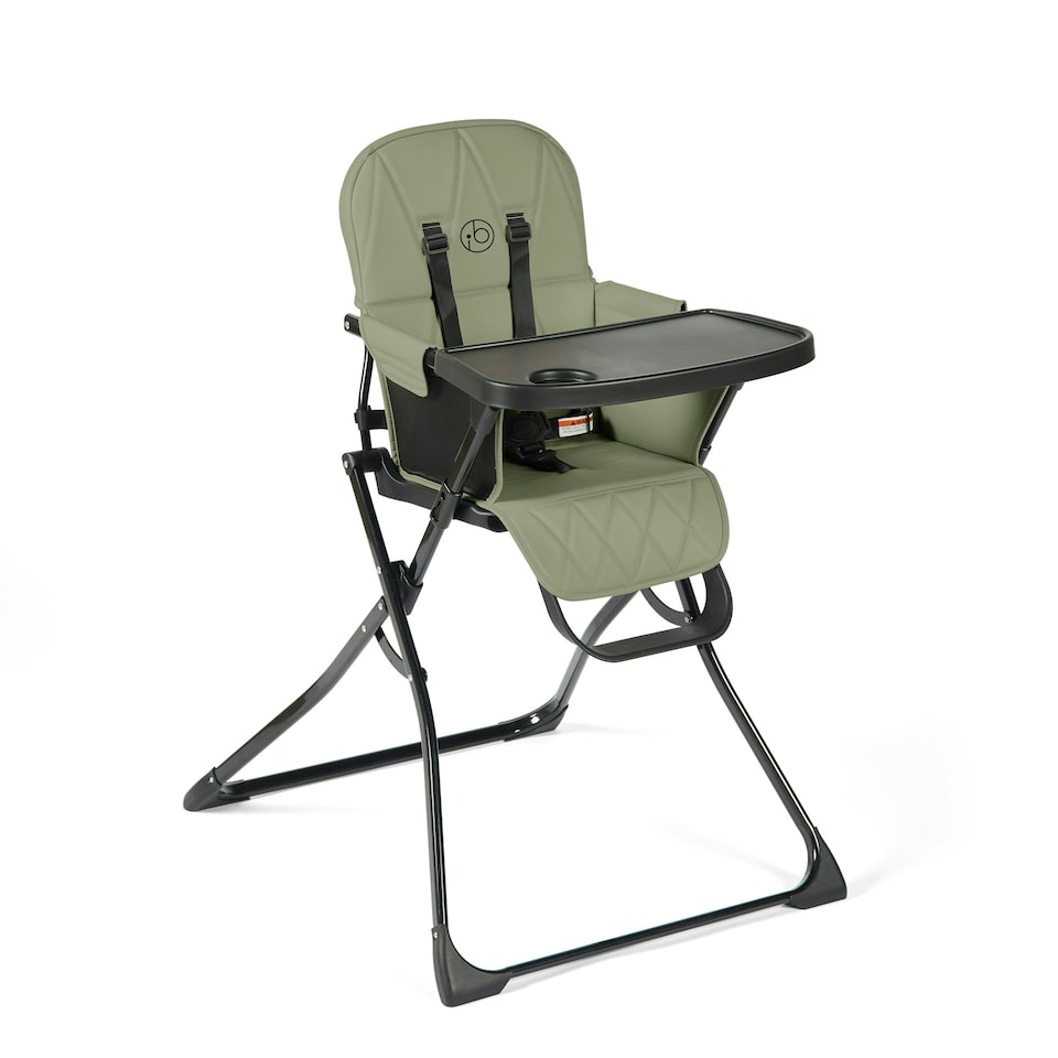 image 1 of Flip Magic Fold Highchair (Sage Green) – From Sitting Up to 15kg, 5-Point Safety Harness, Removable Tray, Quick One-Hand Fold, Compact Slimline, Easy Storage