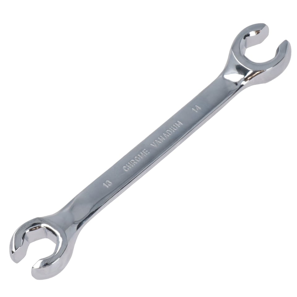 image 1 of 13mm + 14mm Metric Combination Flare Nut Brake Gas Fuel Pipe Spanner Wrench