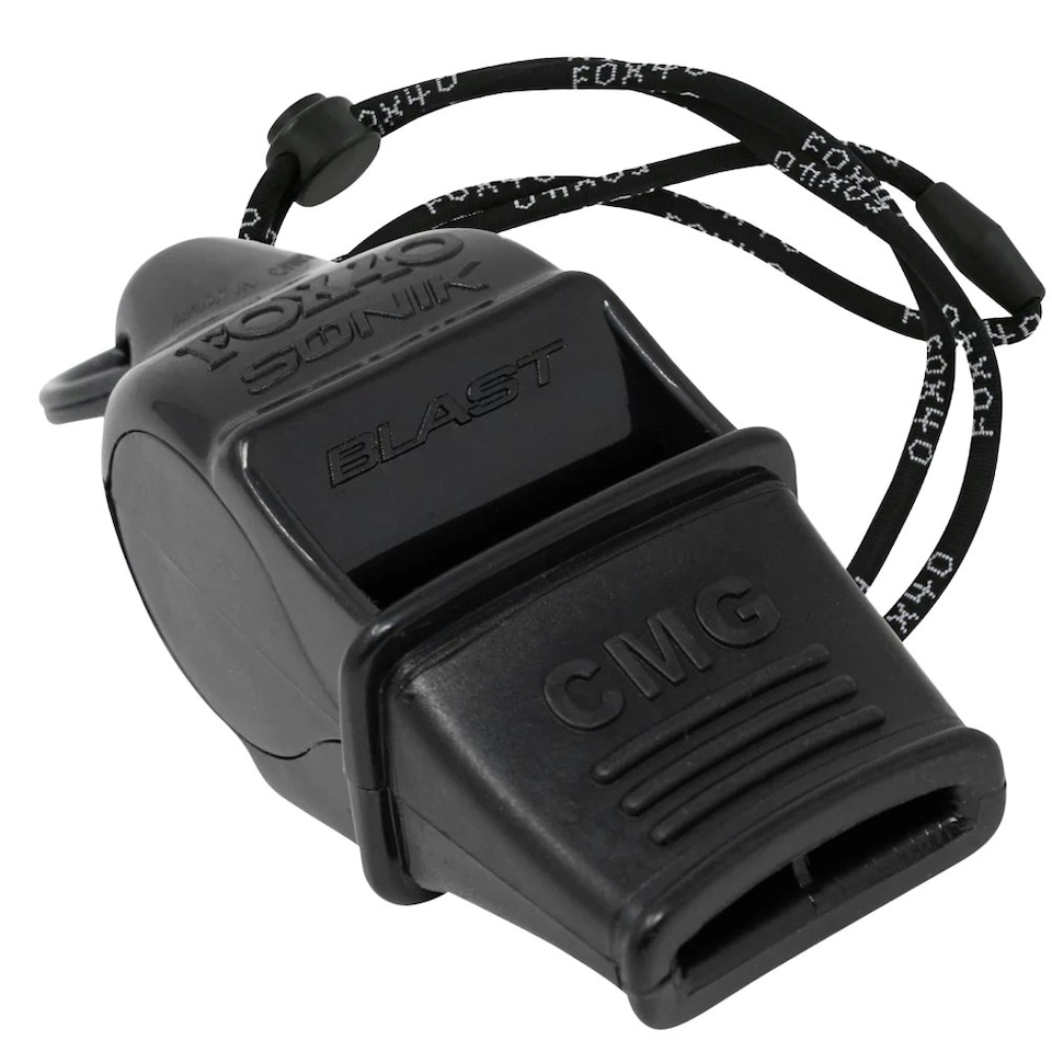 image 1 of Fox 40 Sonik Blast Whistle and Lanyard - Black - One Size (UTRD3801)