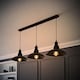 image 3 of ValueLights Civic Black Dome 3 Drop Bar Black Pendant Light | Black