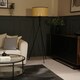image 6 of ValueLights Camden Black Tripod Floor Lamp and Natural Cane Shade | Cream