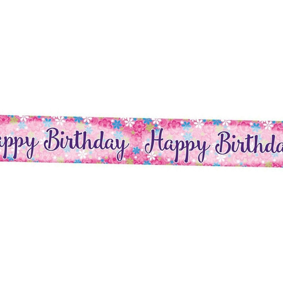 image 1 of Apac Happy Birthday Banner - Pink - One Size