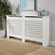 image 2 of Extending Radiator Cover Adjustable Wooden MDF Slatted Grill | White