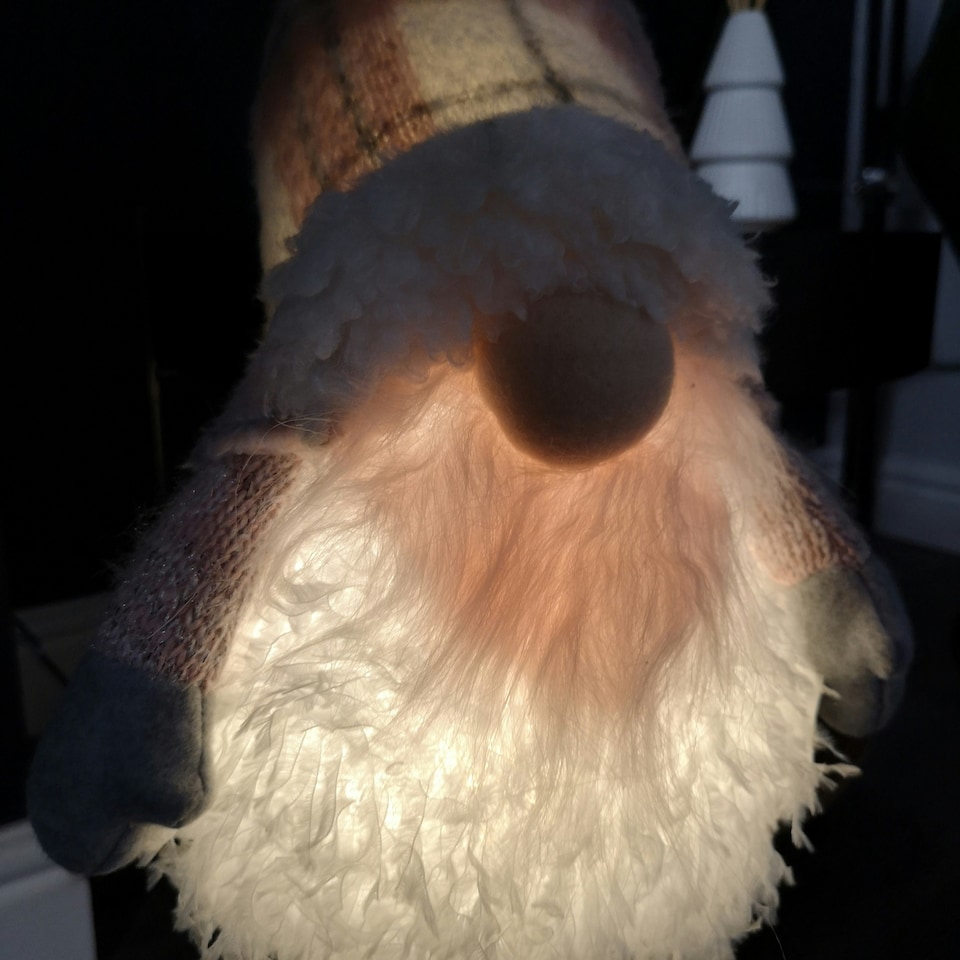 image 1 of 74cm Battery Operated Light Up Pink Telescopic Legs Christmas Gonk Decoration