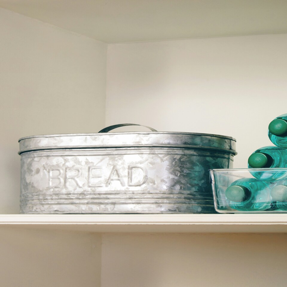 image 1 of Drummond Galvanised Steel Bread Bin Silver