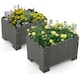 image 1 of COSTWAY 2 Pack Planter Box Raised Garden Bed Grey