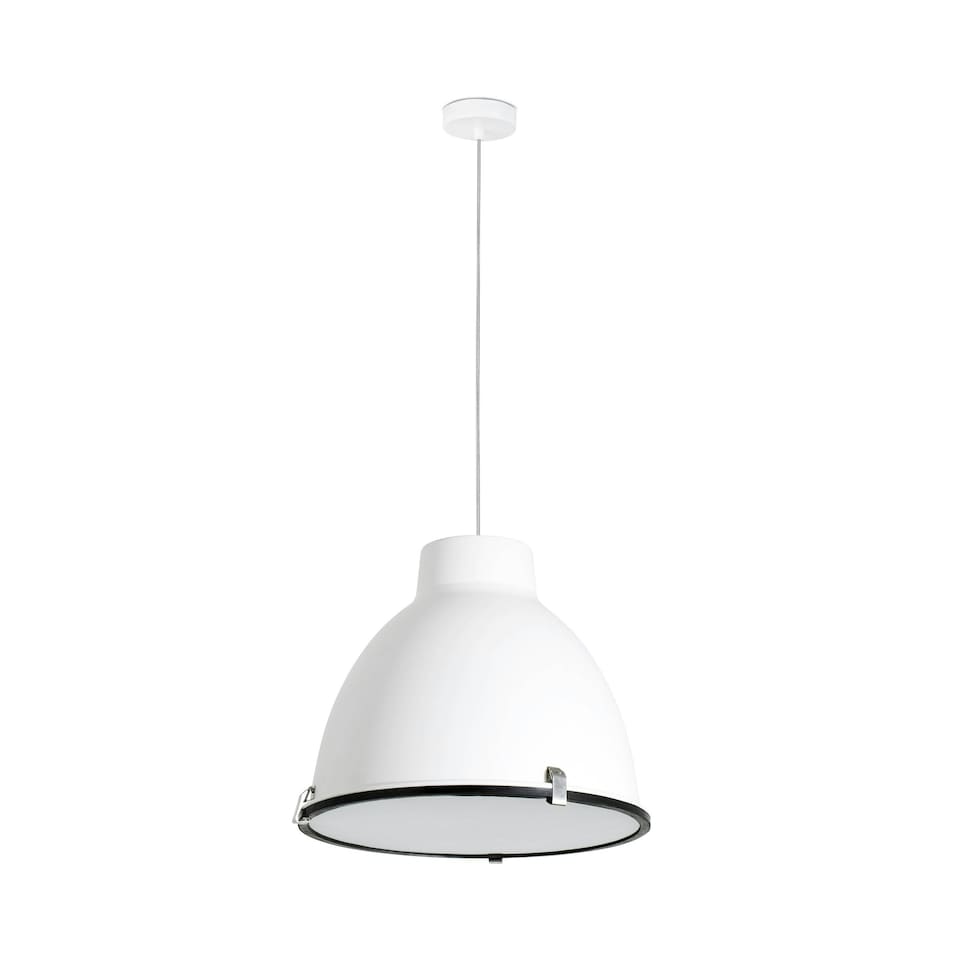 image 1 of Charlotte 1 Light Dome Ceiling Pendant White, E27