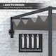 image 3 of Outsunny 3 x 4m Wall Mounted Pergola with Retractable Roof, Dark Grey