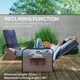 image 3 of Outsunny Rattan Garden Recliner Chair Sun Lounger w/ Side Tray Blue